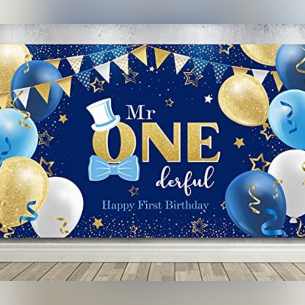 Mr ONEdeful fabric backdrop 43"x73" NWB